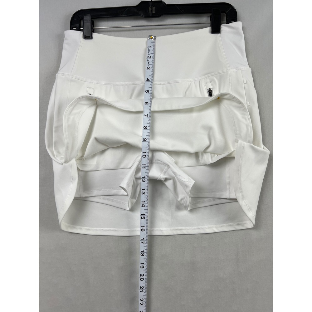 Athleta Fairway Golf Skort Women Size M White 16" Built-in Shorts Zipper Pockets - Picture 7 of 11